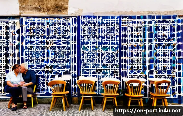 포르투갈어와 유럽 연합 - **Portuguese Lifestyle at a Tasca:** A sunny, bustling outdoor scene at a traditional Portuguese "ta...