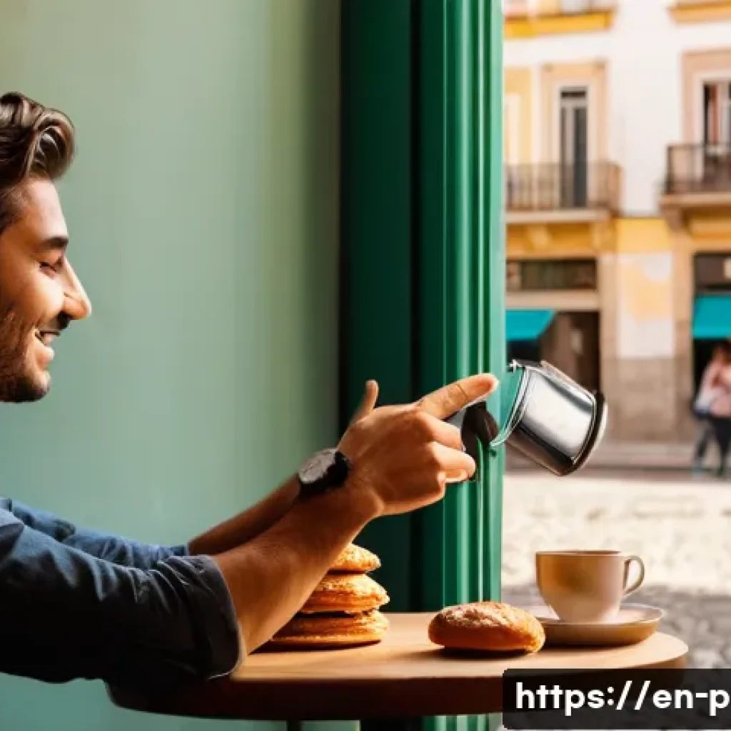 포르투갈어 시간 표현 - A cozy caf&eacute; scene in Lisbon during the late afternoon, featuring a diverse group of friends casually...
