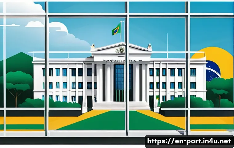 포르투갈어 정치 및 경제 용어 - A detailed and vibrant illustration of Brazil&rsquo;s federal government structure showing a large modern ...