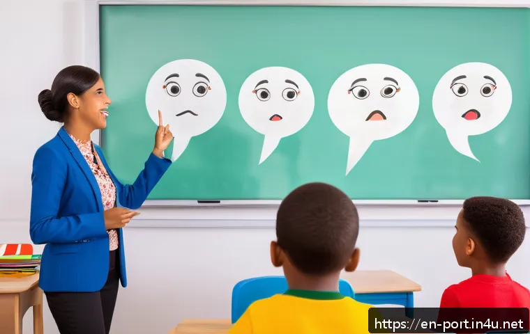 포르투갈어 발음 규칙 - A detailed educational illustration showing a diverse group of adult language learners in a modern c...